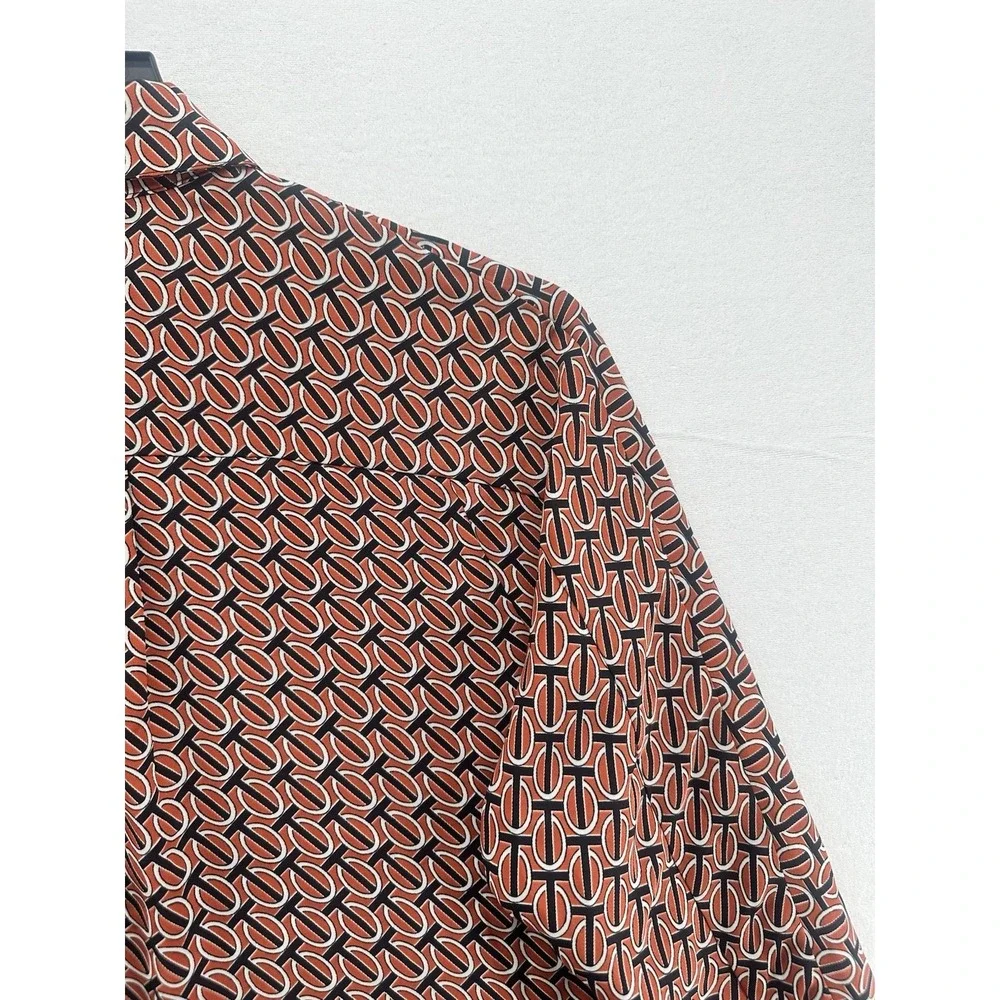 EXPRESS Brown Black Button Down Long Sleeve Shirt‎ Size XS Multicolor
